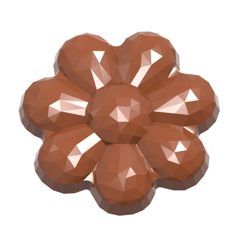 Форма поликарбонатная для конфет Chocolate World Цветок с гранью_